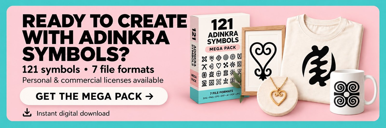 121 Adinkra Symbols Mega Pack — vector and print-ready files